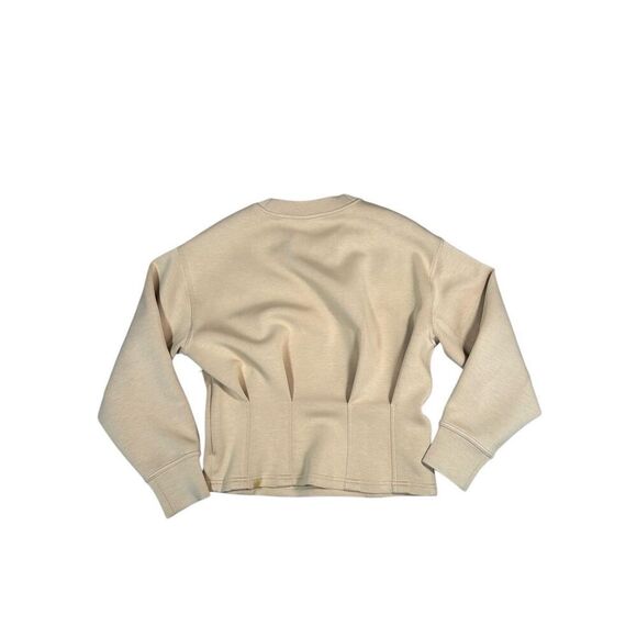 Lululemon Gathered Waist Crew Pullover Pecan Tan Size 6 Slimming Gym Shaping Top - Picture 3 of 12